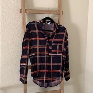 Comfy Navy Blue Rayon Blouse
